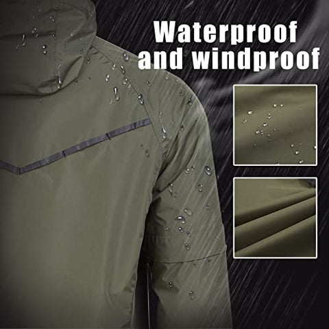 K.E.J. Golf Jacket for Men Waterproof Golf Rain Suits Lightweight Golf Rain Jacket and Pants Performance Golf Gear Raincoat for All Sports
