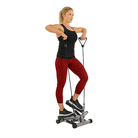 Image of Sunny Health & Fitness Mini Stepper with Resistance Bands, Black