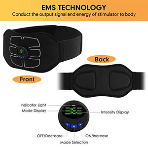MarCoolTrip MZ ABS Stimulator,Ab Machine,Abdominal Toning Belt Workout Portable Ab Stimulator Home Office Fitness Workout Equipment for Abdomen Black