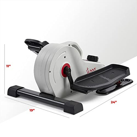 Sunny Health & Fitness Fully Assembled Magnetic Under Desk Elliptical Peddler, Portable Foot & Leg Pedal Exerciser(White) - SF-E3872
