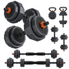 Lusper Adjustable Weights Dumbbells Set, 44lbs Free Weights with 3 Modes, Multiweight Dumbbells/Barbell/Kettlebell with Hexagon Connector, Weights Set Fitness Exercise, Home Gym Workouts for Men and Women