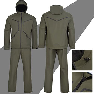 K.E.J. Golf Jacket for Men Waterproof Golf Rain Suits Lightweight Golf Rain Jacket and Pants Performance Golf Gear Raincoat for All Sports