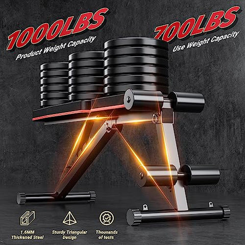 Image of STBO Adjustable Weight Bench,Foldable Workout Bench Incline Decline Sit Up Bench with Resistance Band,Exercise Workout Bench for Home Gym