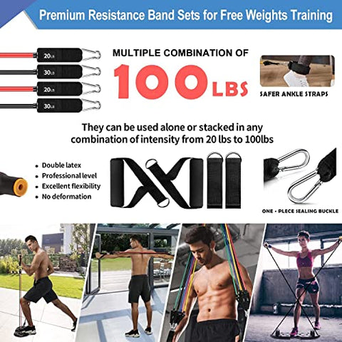 Image of Ultimate Push Up board, Portable at Home Gym, Strength Training equipment for Men, Home Workout Equipment with 15 Gym Accessories, Foldable Pushup bar with Resistance band, Pilates Bar, Jump rope