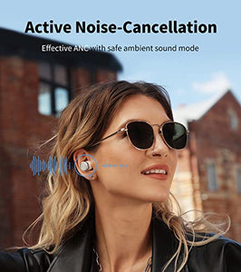 Edifier W240TN Active Noise Cancellation Earbuds with Bluetooth V5.3 - True Wireless Earbuds with Dual Dynamic Drivers - Fast Charging - Custom EQ - Physical Button and App Control - Black