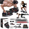Ultimate Push Up board, Portable at Home Gym, Strength Training equipment for Men, Home Workout Equipment with 15 Gym Accessories, Foldable Pushup bar with Resistance band, Pilates Bar, Jump rope