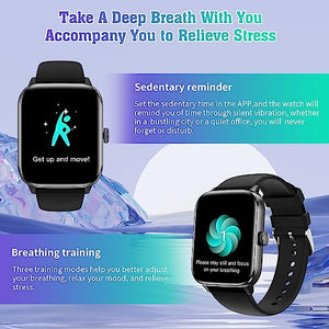 FUTURESIGNAL 2.01”Smart Watch for Answer Make Calls, Waterproof Fitness Tracker with AI Voice Heart Rate Blood Glucose Body Thermometer SpO2 Sleep Monitor 100 Sport Modes (Black)
