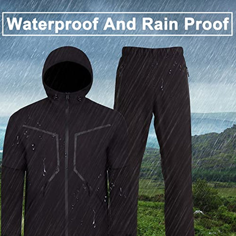 Image of K.E.J. Golf Jacket for Men Waterproof Golf Rain Suits Lightweight Golf Rain Jacket and Pants Performance Golf Gear Raincoat for All Sports